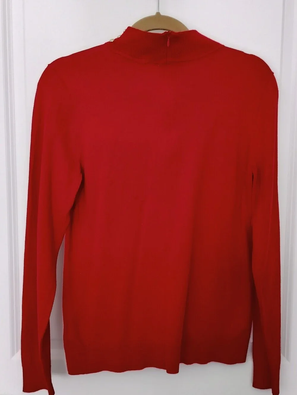 MICHAEL Michael Kors Women's M Red Studded Keyhole Cutout Mock Neck Sweater